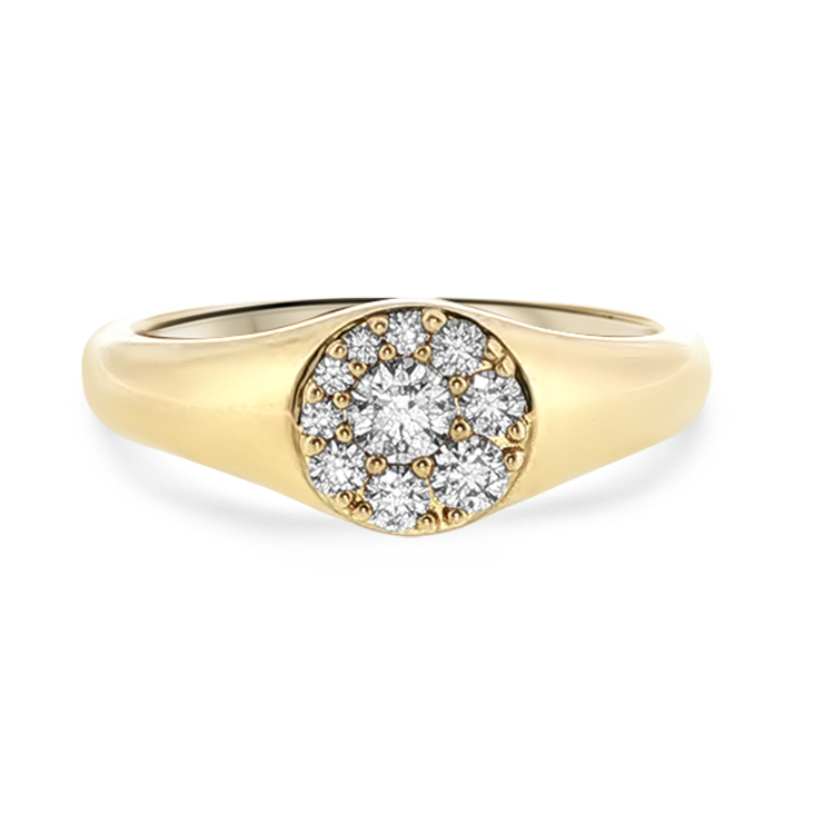 PAGE Estate Ring Estate Hearts On Fire 18K Yellow Gold Diamond Tessa Circle Ring - 0.25ctw