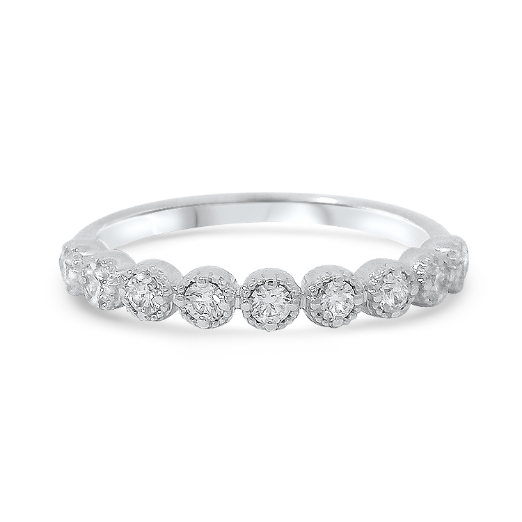 PAGE Estate Wedding Band Estate Hearts On Fire Liliana 18k White Gold Diamond Band