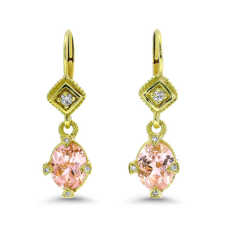 PAGE Estate Earring Estate Judith Ripka 18k Yellow Gold Dangle Earrings