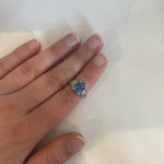 PAGE Estate Ring Estate Late Art Deco Platinum Sapphire & Diamond Ring 4
