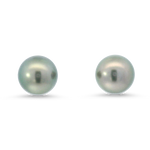 PAGE Estate Earring Estate Mikimoto 18k White Gold Black South Sea Pearl Stud Earrings