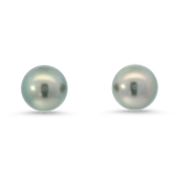 PAGE Estate Earring Estate Mikimoto 18k White Gold Black South Sea Pearl Stud Earrings