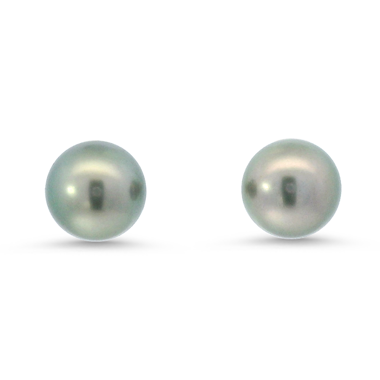 PAGE Estate Earring Estate Mikimoto 18k White Gold Black South Sea Pearl Stud Earrings