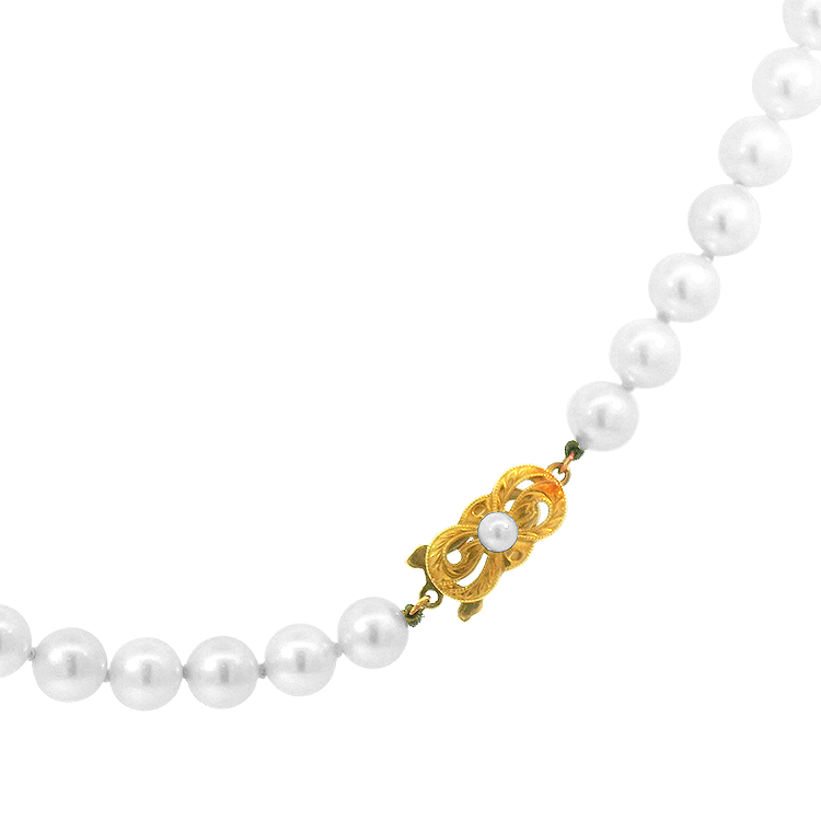 PAGE Estate Necklaces and Pendants Estate Mikimoto 18K Yellow Gold Pearl Necklace