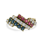 PAGE Estate Ring Estate Oscar Heyman 18k Yellow Gold Ruby, Sapphire & Diamond Ring 4