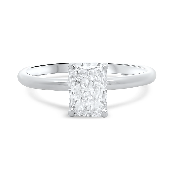 PAGE Estate Engagement Ring Estate Platinum 1.21cts Radiant Diamond Solitaire Ring