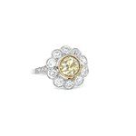 PAGE Estate Ring Estate Platinum & 14K Yellow Gold Antique Diamond Daisy Ring 5.5