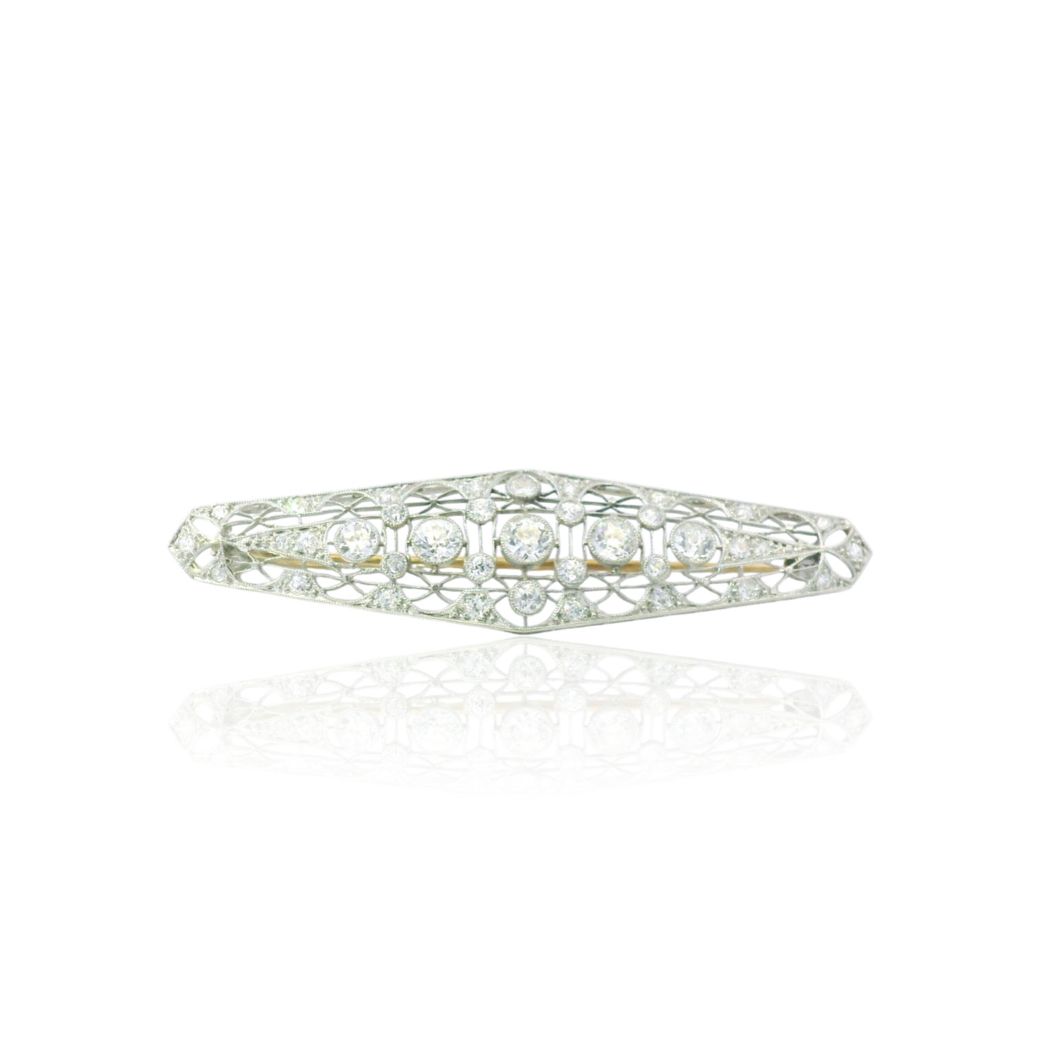 PAGE Estate Pins & Brooches Estate Platinum & 14K Yellow Gold Art Deco Diamond Pendant/Brooch