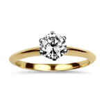 PAGE Estate Engagement Ring Estate Platinum 18K Yellow Gold Diamond Solitaire Engagement Ring 5.75