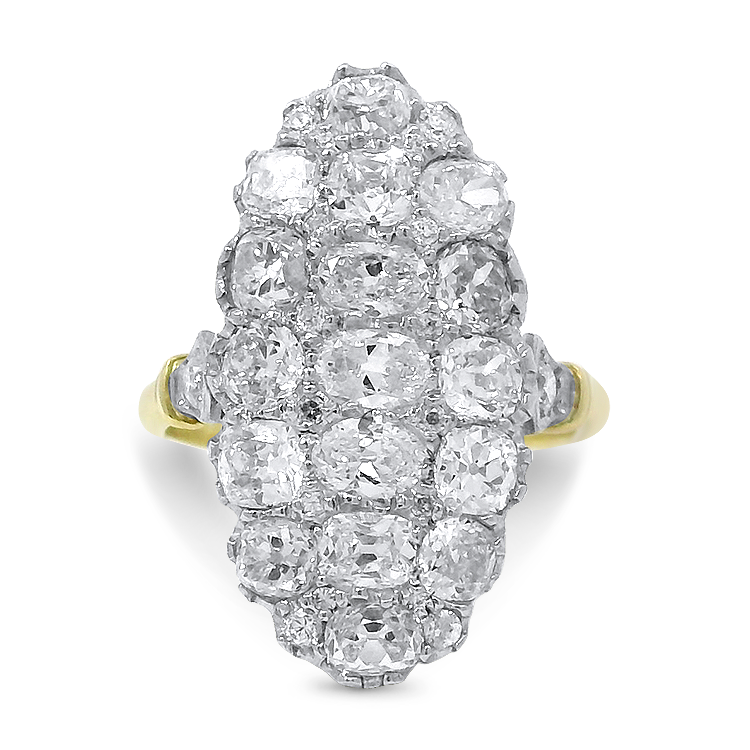 PAGE Estate Ring Estate Platinum & 18K Yellow Gold Edwardian Antique-Cut Diamond Ring 7.75
