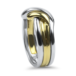 PAGE Estate Ring Estate Platinum & 18K Yellow Gold Four-Strand Knot Band 11