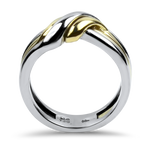 PAGE Estate Ring Estate Platinum & 18K Yellow Gold Four-Strand Knot Band 11