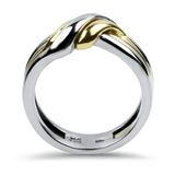 PAGE Estate Ring Estate Platinum & 18K Yellow Gold Four-Strand Knot Band 11