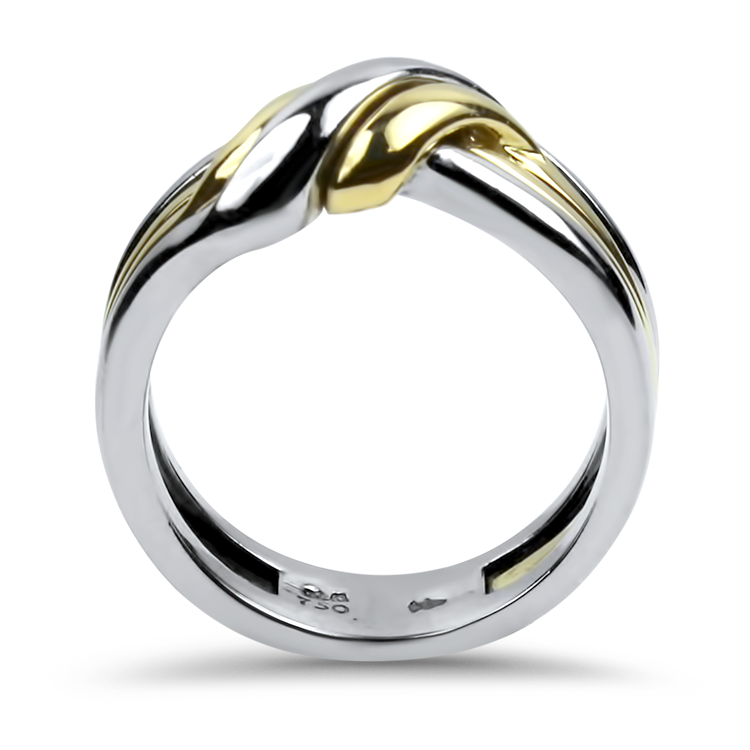 PAGE Estate Ring Estate Platinum & 18K Yellow Gold Four-Strand Knot Band 11