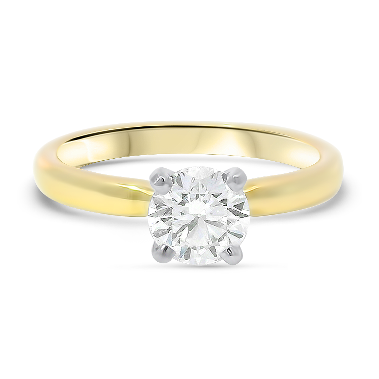 PAGE Estate Ring Estate Platinum & 18K Yellow Gold Round Brilliant Cut Diamond Ring - .80ct 6.5