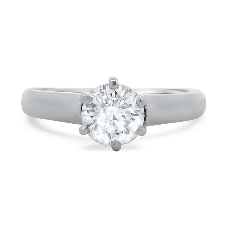 PAGE Estate Engagement Ring Estate Platinum .81ct Diamond Solitaire 6-Prong Engagement Ring