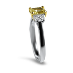 PAGE Estate Engagement Ring Estate Platinum and 18k Yellow Gold Fancy Yellow Diamond Ring 6.5