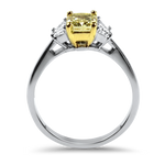 PAGE Estate Engagement Ring Estate Platinum and 18k Yellow Gold Fancy Yellow Diamond Ring 6.5