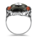 PAGE Estate Ring Estate Platinum Antique Old Mine Cut Diamond Ring 6.25