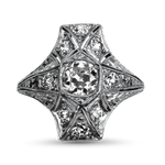 PAGE Estate Ring Estate Platinum Antique Reproduction Style Old European Cut Diamond Ring 5.5
