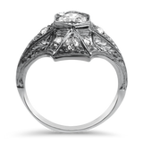 PAGE Estate Ring Estate Platinum Antique Reproduction Style Old European Cut Diamond Ring 5.5