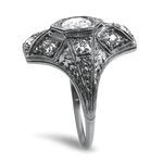 PAGE Estate Ring Estate Platinum Antique Reproduction Style Old European Cut Diamond Ring 5.5