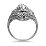 PAGE Estate Ring Estate Platinum Antique Reproduction Style Old Mine Cut Diamond Ring 6.25