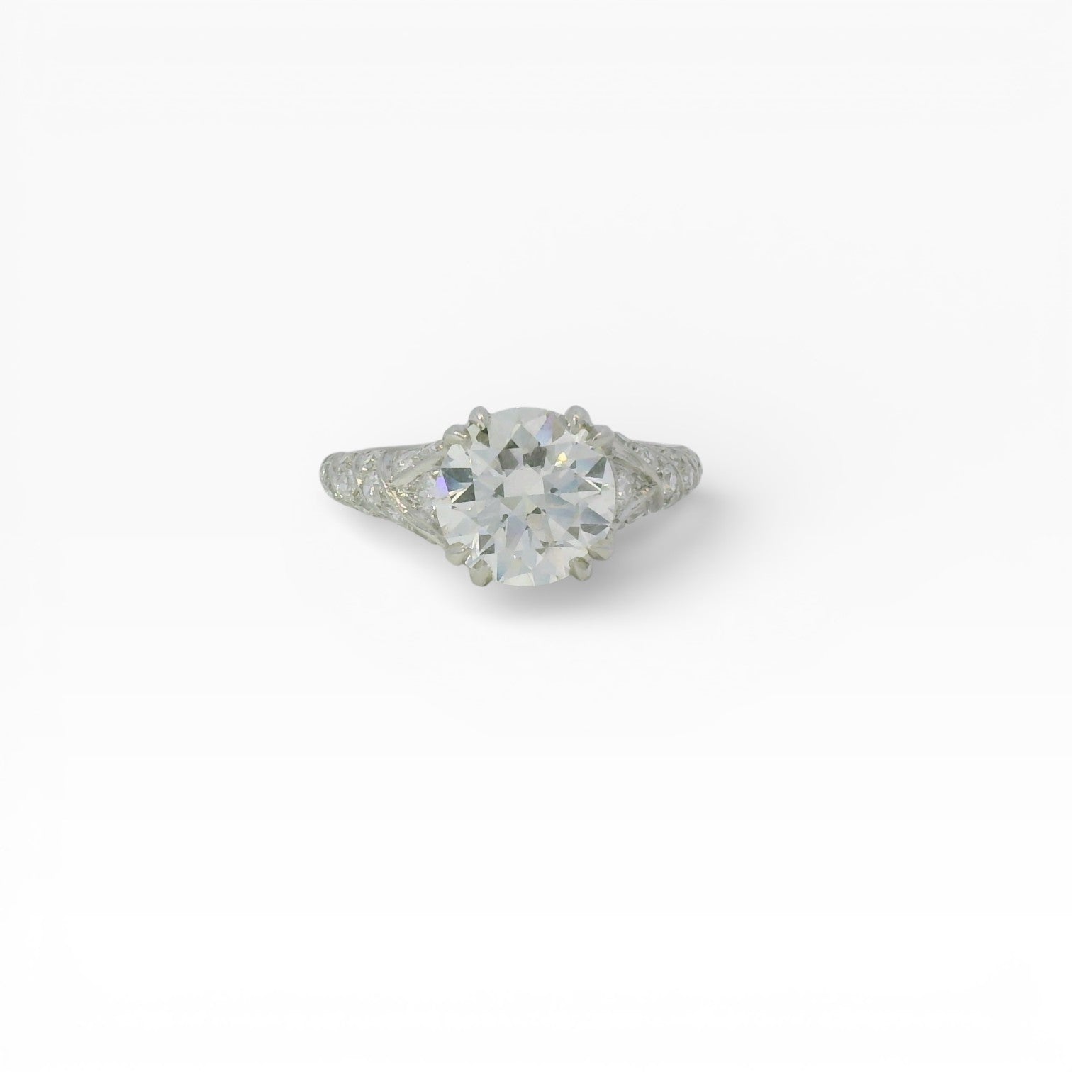 PAGE Estate Ring Estate Platinum Antique-Style Transitional Diamond Ring - 2.10ct 5.5