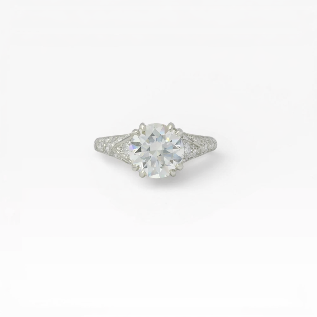 PAGE Estate Ring Estate Platinum Antique-Style Transitional Diamond Ring - 2.10ct 5.5