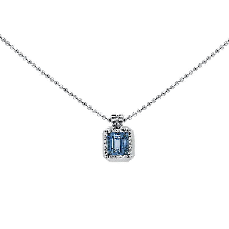 PAGE Estate Necklaces and Pendants Estate Platinum Aquamarine Necklace