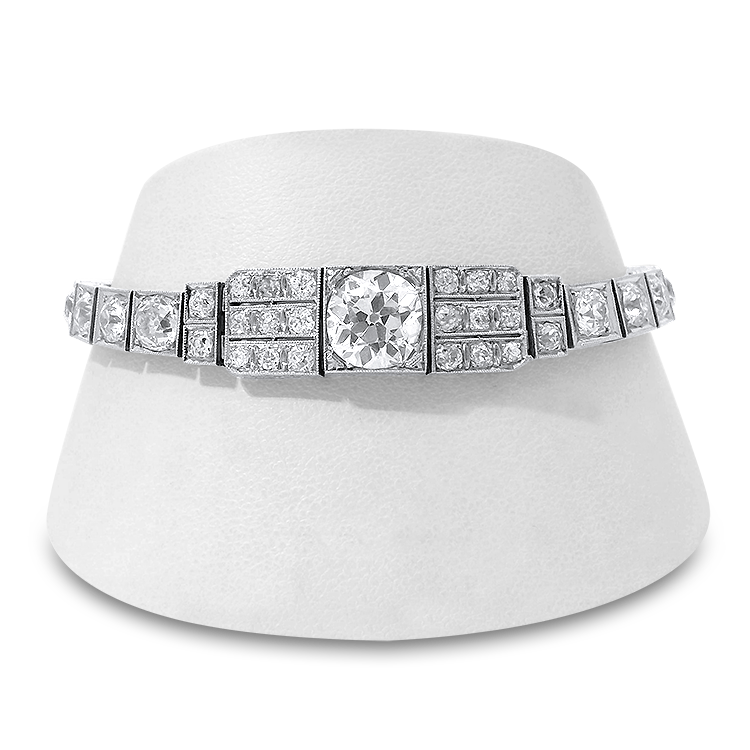 PAGE Estate Bracelet Estate Platinum Art Deco Diamond Bracelet