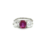 PAGE Estate Ring Estate Platinum Art Deco Ruby & Diamond Ring (Circa 1920s)
