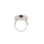 PAGE Estate Ring Estate Platinum Art Deco Ruby & Diamond Ring (Circa 1920s)