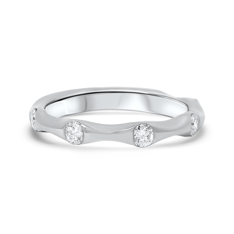 PAGE Estate Wedding Band Estate Platinum Diamond Bamboo Band