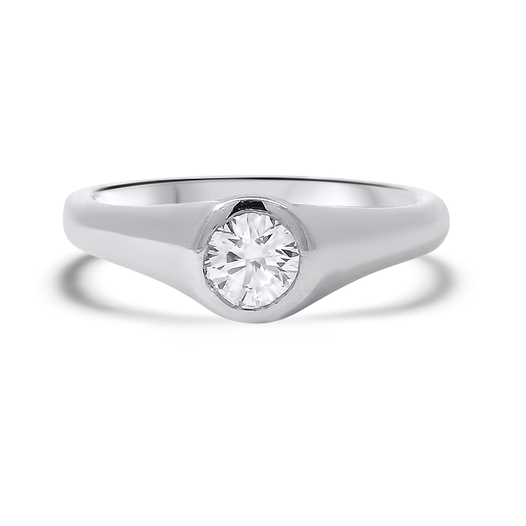 PAGE Estate Ring Estate Platinum Diamond Bezel Solitaire Ring – 0.38ct 5.25