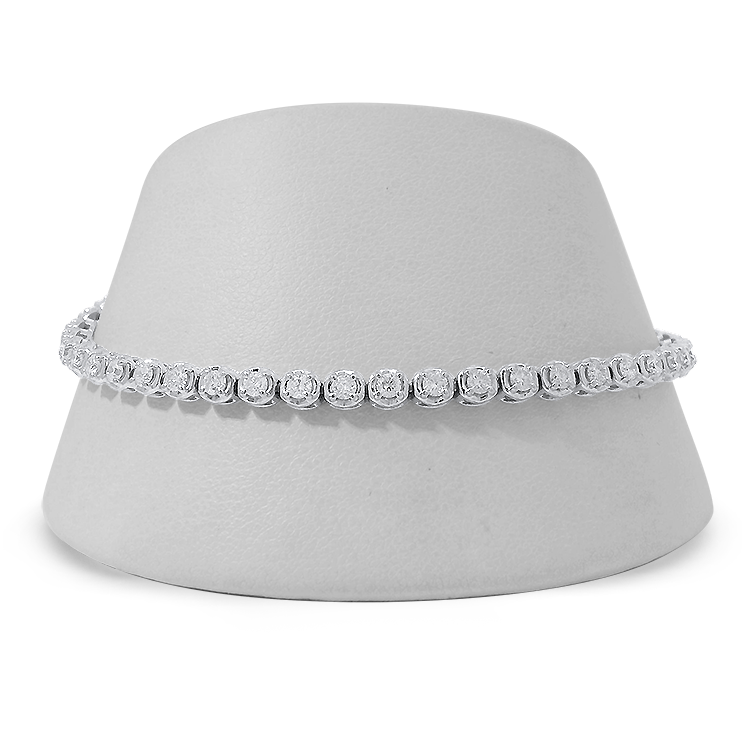 PAGE Estate Bracelet Estate Platinum Four-Prong Illusion-Set Diamond Line Bracelet