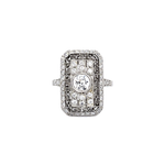 PAGE Estate Ring Estate Platinum Greek Key Diamond Ring 7.75