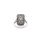 PAGE Estate Ring Estate Platinum Greek Key Diamond Ring 7.75