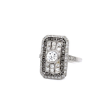PAGE Estate Ring Estate Platinum Greek Key Diamond Ring 7.75
