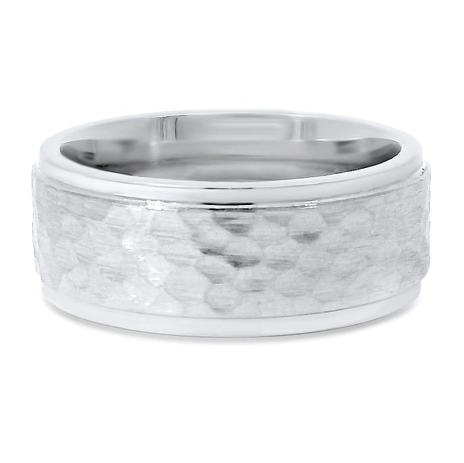 PAGE Estate Ring Estate Platinum Hammered Finish Band 7.5
