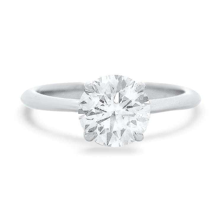 PAGE Estate Engagement Ring Estate Platinum HeartStar Diamond Solitaire Engagement Ring 4.5