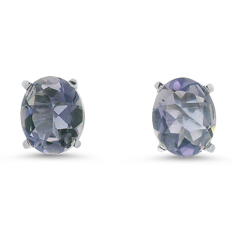 PAGE Estate Earring Estate Platinum Iolite Stud Earrings