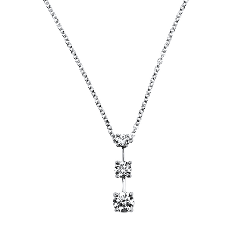 PAGE Estate Necklaces and Pendants Estate Platinum Journey Style Diamond Pendant Necklace