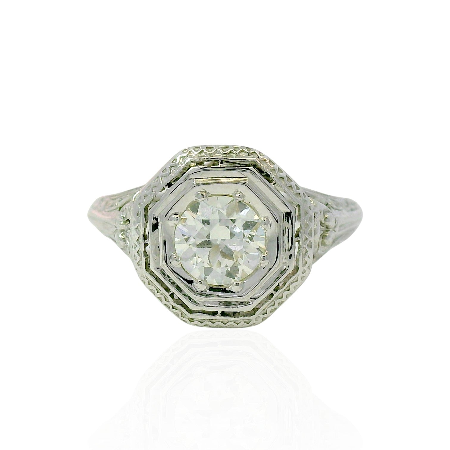 PAGE Estate Ring Estate Platinum Old European Cut Diamond Ring – 0.60ct 5.5