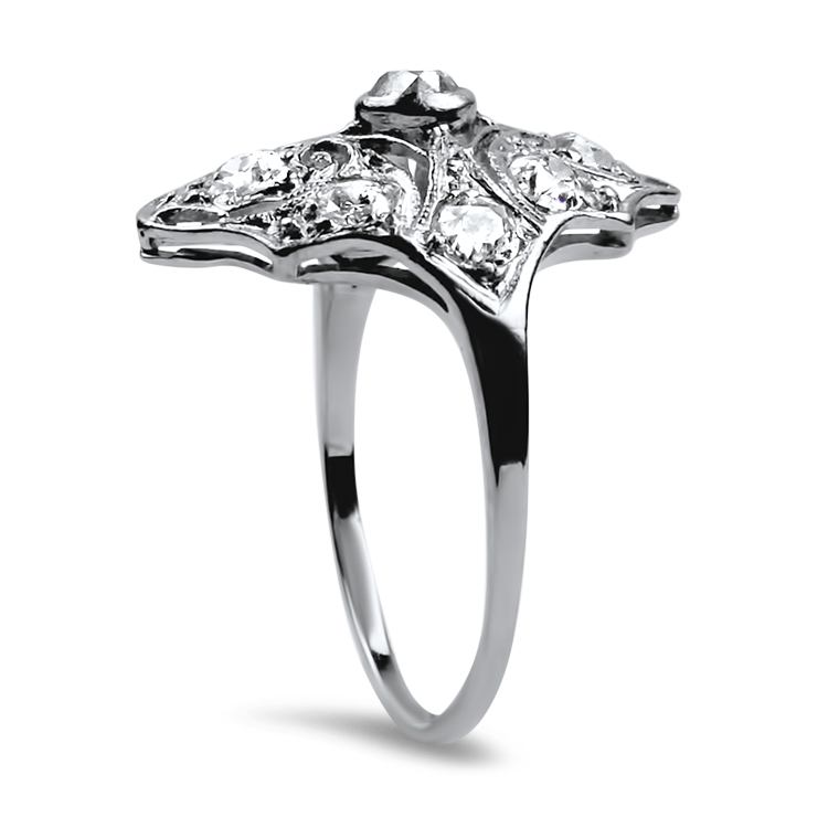 PAGE Estate Ring Estate Platinum Old Mine Cut Diamond Ring 6.25