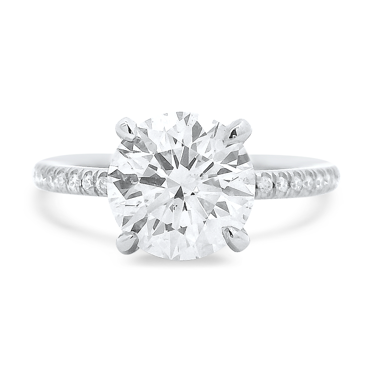 PAGE Estate Engagement Ring Estate Platinum Round Brilliant Cut Diamond Ring -  2.38ct 5.75