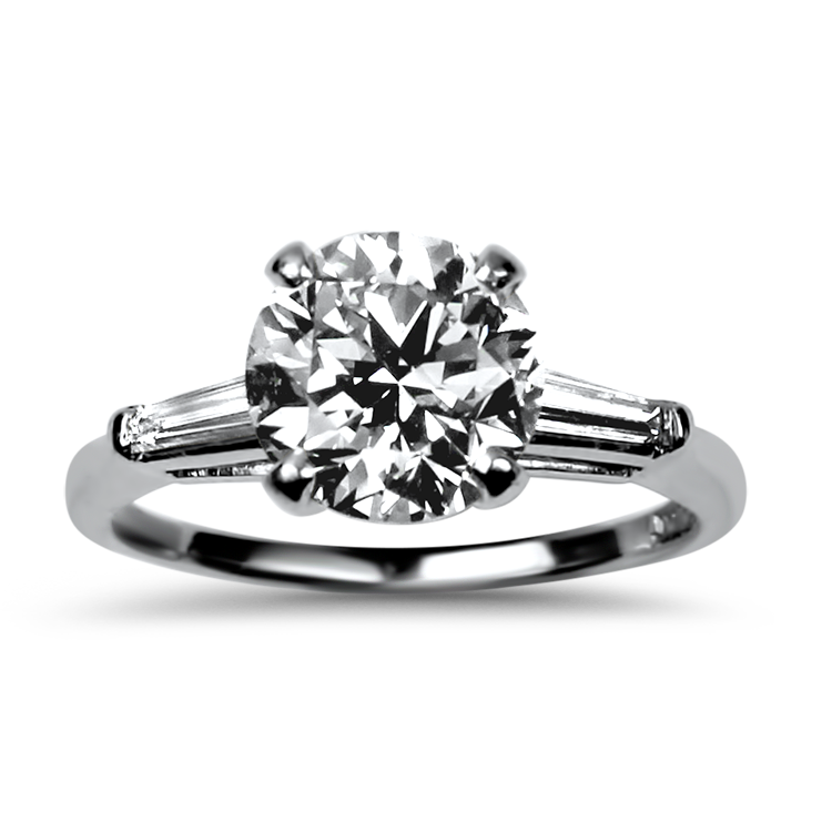 PAGE Estate Engagement Ring Estate Platinum Round Diamond Engagement Ring 6