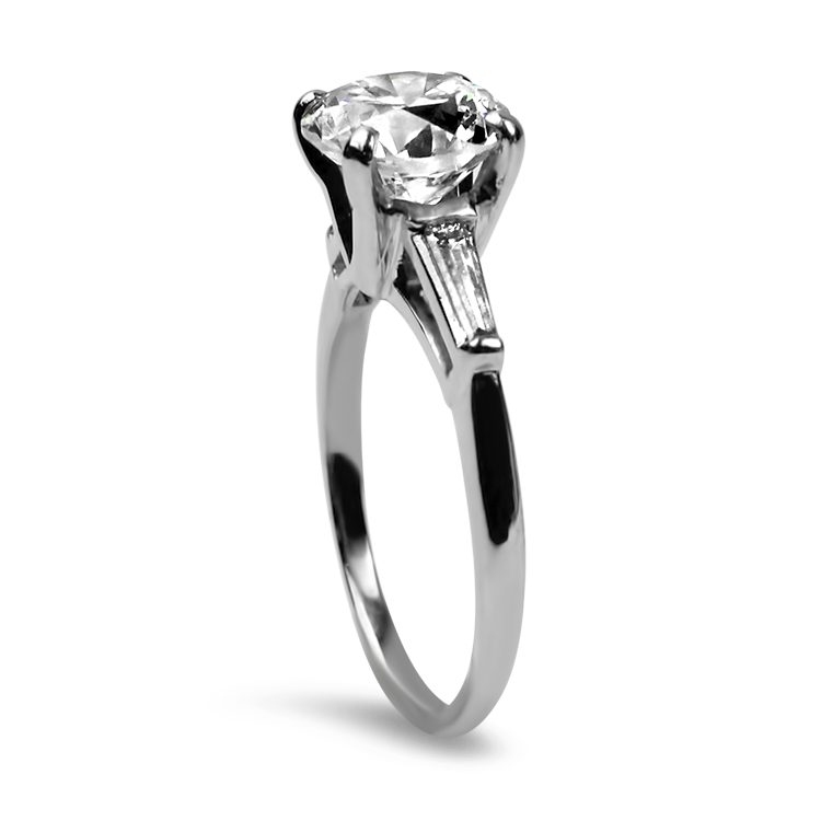 PAGE Estate Engagement Ring Estate Platinum Round Diamond Engagement Ring 6