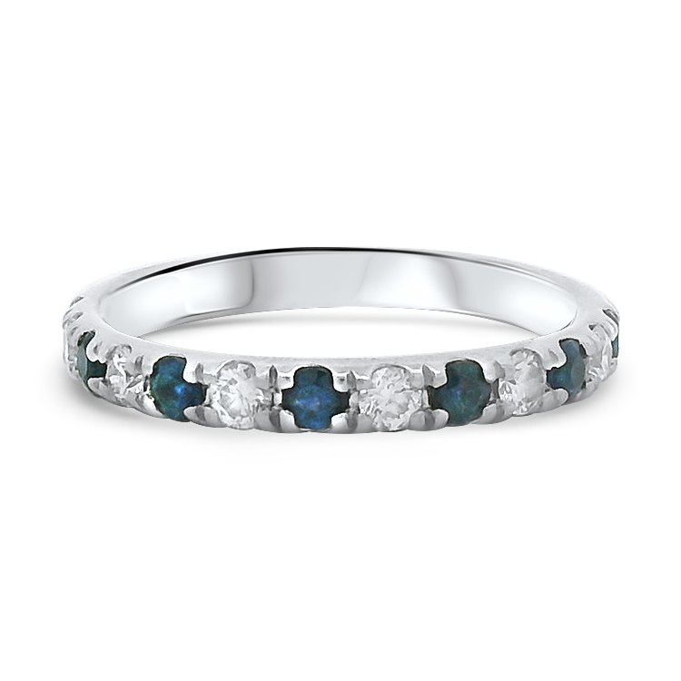 PAGE Estate Wedding Band Estate Platinum Sapphire & Diamond Band
