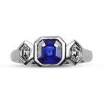 PAGE Estate Ring Estate Platinum Sapphire & Diamond Ring 5.75